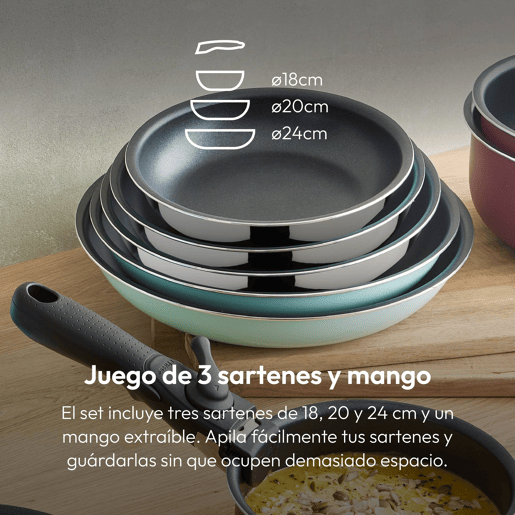 Conjunto de Frigideiras Bergner Click & Cook Aço inoxidável (3 Peças)