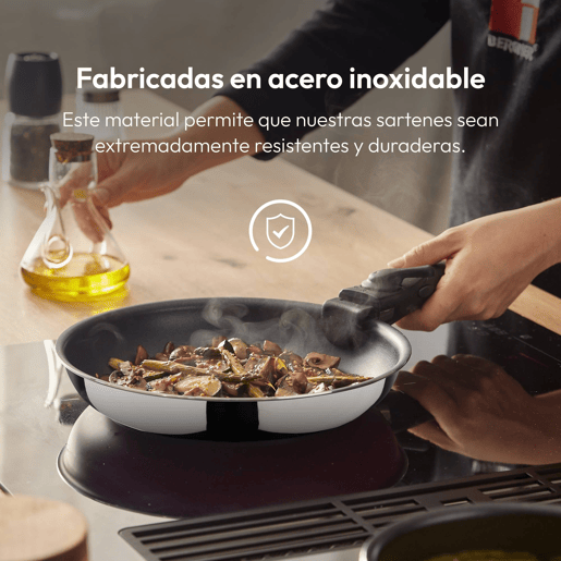 Conjunto de Frigideiras Bergner Click & Cook Aço inoxidável (3 Peças)