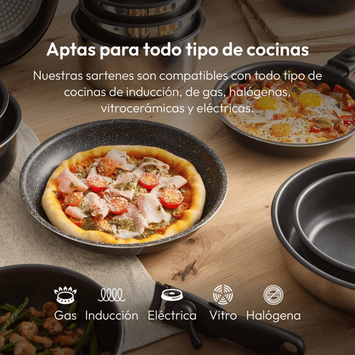 Conjunto de Frigideiras Bergner Click & Cook Aço inoxidável (3 Peças)