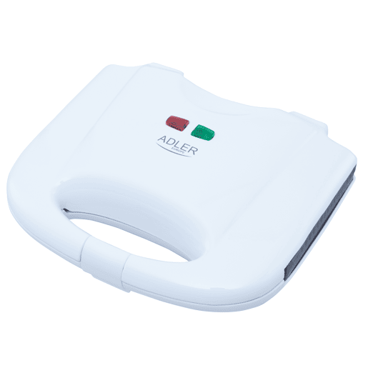 Adler AD 311 Máquina de Waffles Eléctrica 2 Waffles Belgas Grossos, Placas Antiaderentes Automática, 700, Branco