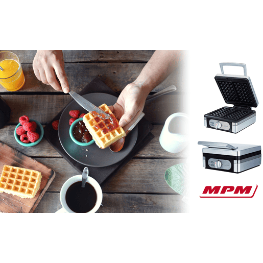 MPM MGO 13 Máquina de Waffles Eléctrica 2 Waffles Belgas Grossos, Placas Antiaderente, Termóstato Ajustável, 1400, Prata MPM MGO 13 Máquina de Waffles Eléctrica 2 Waffles Belgas Grossos, Placas Antiaderente, Termóstato Ajustável, 1400, Prata
