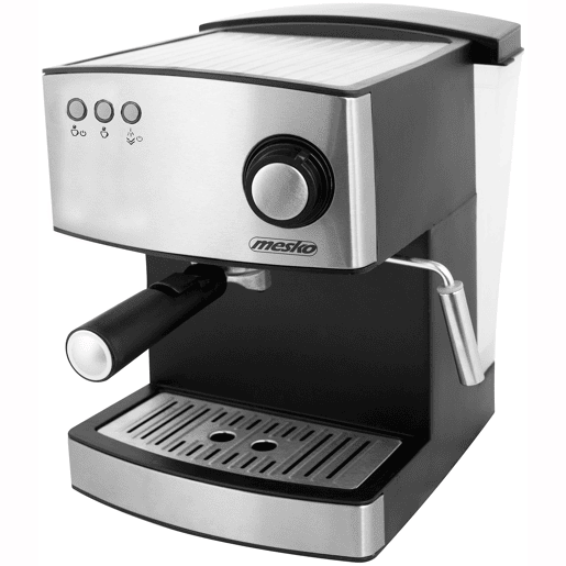 Mesko MS 4403 Máquina de Café Express Manual 15 Bar, 1,6 L, Expresso e Cappuccino, Braço Vaporizador de Leite, 850, Prata
