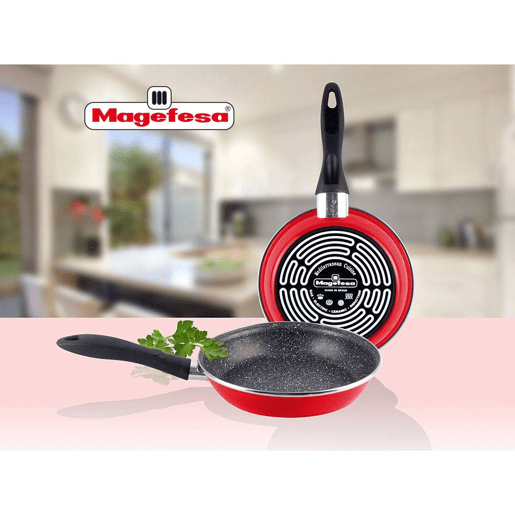 Magefesa K2 Roja Set 3 Frigideiras 20-24-28cm, Indução, Antiaderente STONE PFOA-Free Aço Vitrificado, , Vermelho