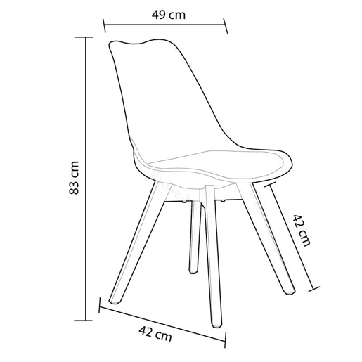 Pack 4 cadeiras de jantar Beench Cinzento 41 x 83 x 49 cm