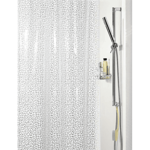 Cortina de chuveiro Galet Spirella de poliéster branco 180 x 200 cm