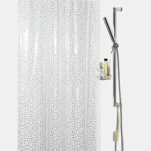 Cortina de chuveiro Galet Spirella de poliéster branco 180 x 200 cm