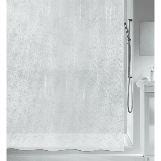Cortina de chuveiro Galet Spirella de poliéster branco 180 x 200 cm