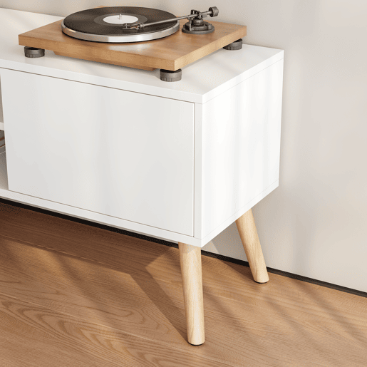 Mesa TV Eskilstuna com 2 Portas 2 Prateleiras AglomeradoMadeira 120 x 30 x 47 cm Branco en.casa
