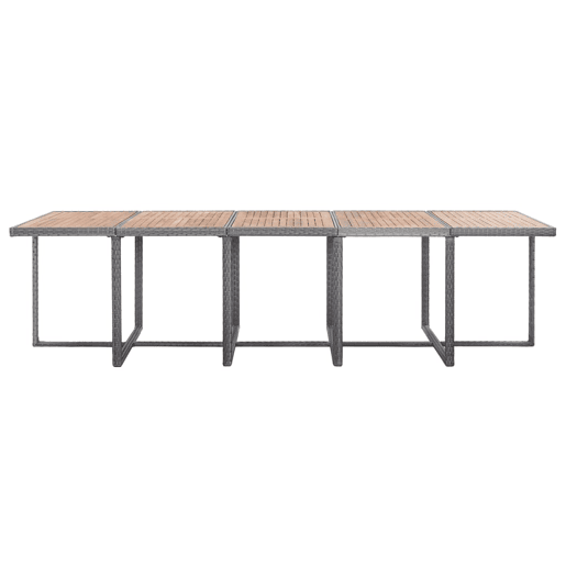 vidaXL 15 pcs conjunto jantar exterior c almofadões vime PE antracite