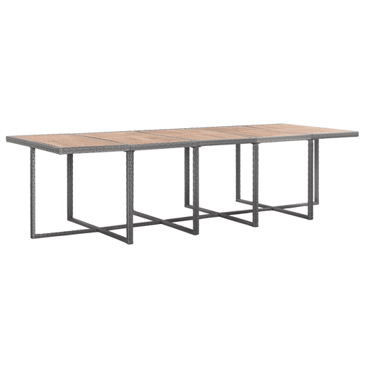 vidaXL 15 pcs conjunto jantar exterior c almofadões vime PE antracite