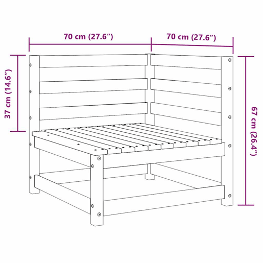 vidaXL 2 pcs conjunto lounge de jardim pinho maciço cinzento