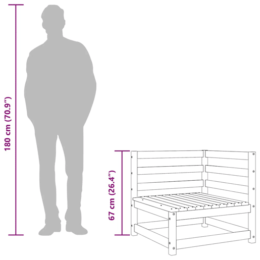vidaXL 2 pcs conjunto lounge de jardim pinho maciço cinzento