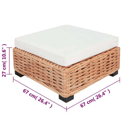 vidaXL Conjunto de sofás 18 pcs vime genuíno