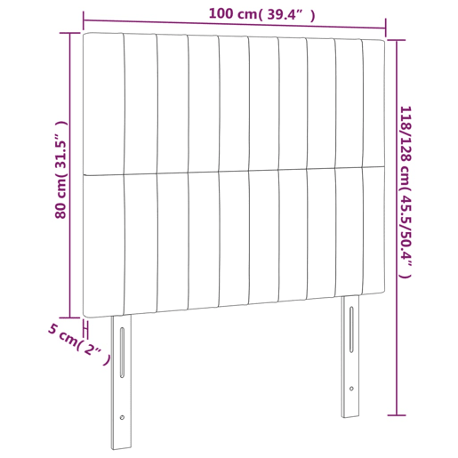 vidaXL Cabeceira Rosa 100x5x118128 cm Veludo