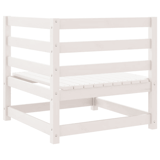 vidaXL Sofás de canto para jardim 2 pcs madeira de pinho maciça branco