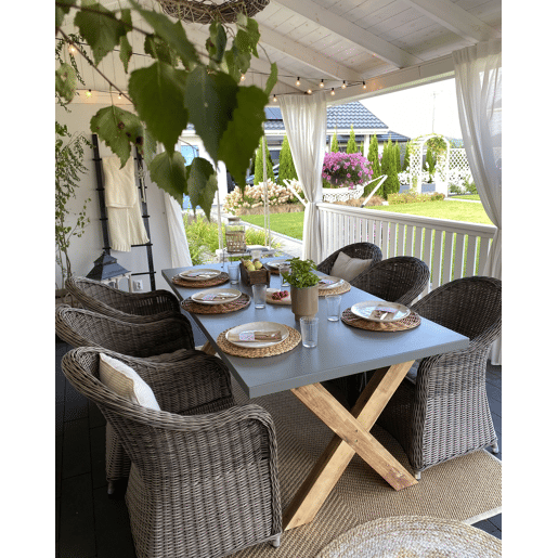 Mesa de refeição de jardim OLBIA 200 cm 100 cm Betão Cinzento