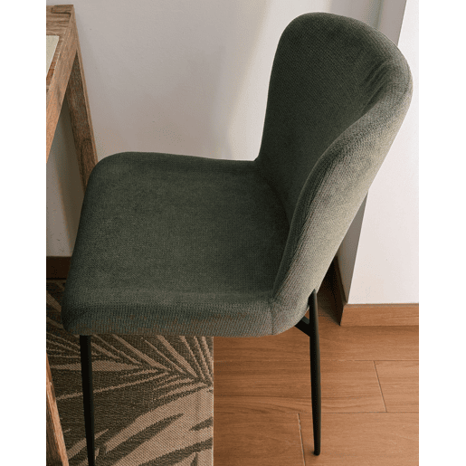 Conjunto de 2 cadeiras verde escuropreto ADA PoliésterMetal