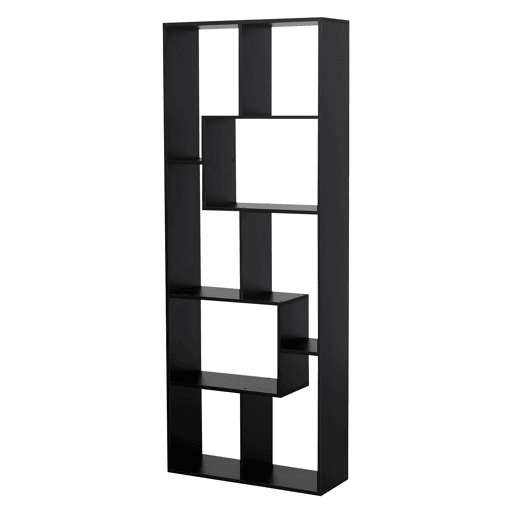 LibrerÃa negra asimétrica 8 estantes JANE LibrerÃa negra asimétrica 8 estantes JANE