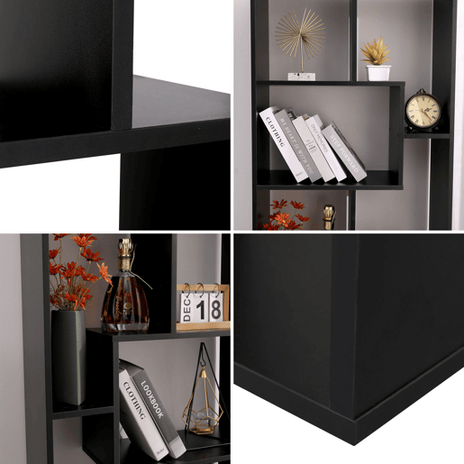 LibrerÃa negra asimétrica 8 estantes JANE LibrerÃa negra asimétrica 8 estantes JANE