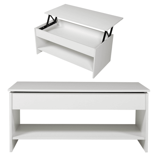 Mesa baja con tapa elevable blanca HEDDA Mesa baja con tapa elevable blanca HEDDA