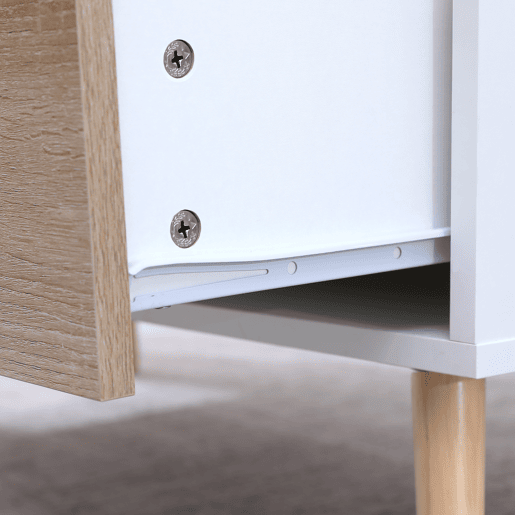 Mesa baja blanca de estilo escandinavo con cajón FREJA Mesa baja blanca de estilo escandinavo con cajón FREJA