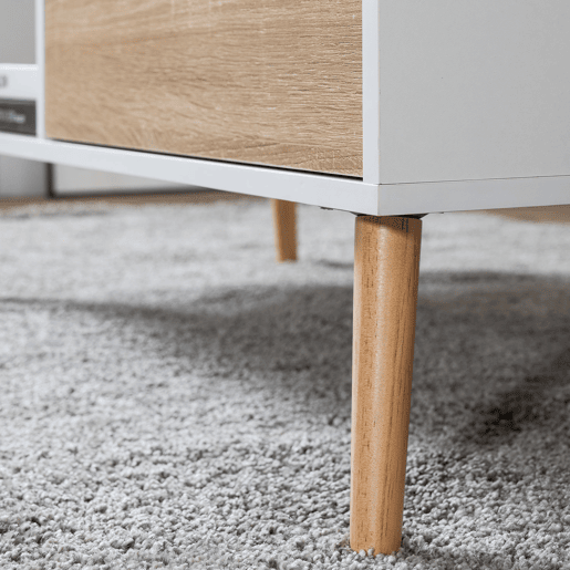 Mesa baja blanca de estilo escandinavo con cajón FREJA Mesa baja blanca de estilo escandinavo con cajón FREJA