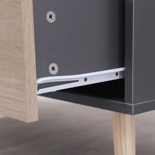 Mesa baja gris de estilo escandinavo con cajón FREJA Mesa baja gris de estilo escandinavo con cajón FREJA