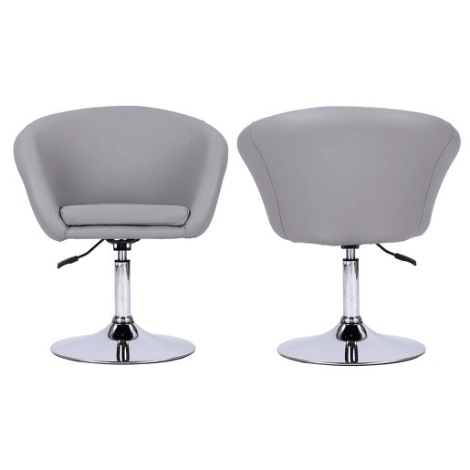 Taburete de bar polipiel gris GABIN