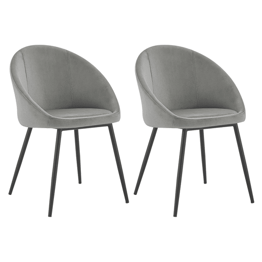 Lote de 2 sillas vintage de terciopelo gris DIANE
