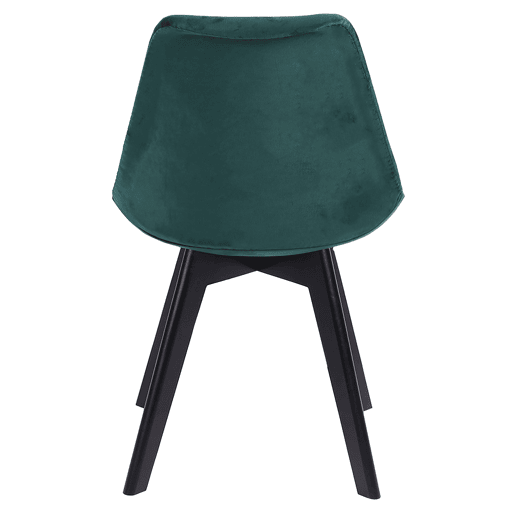 Juego de 2 sillas de terciopelo verde NORA con cojín