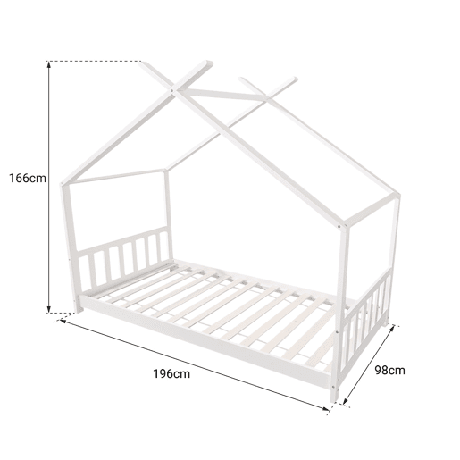Cama cabaña GASPARD para niños 190x90cm blanco Cama cabaña GASPARD para niños 190x90cm blanco