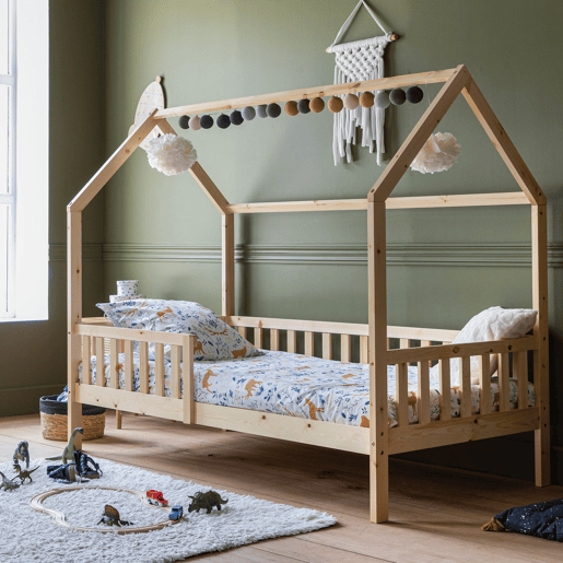 Cama cabaña de madera para niños MARCEAU 190x90cm