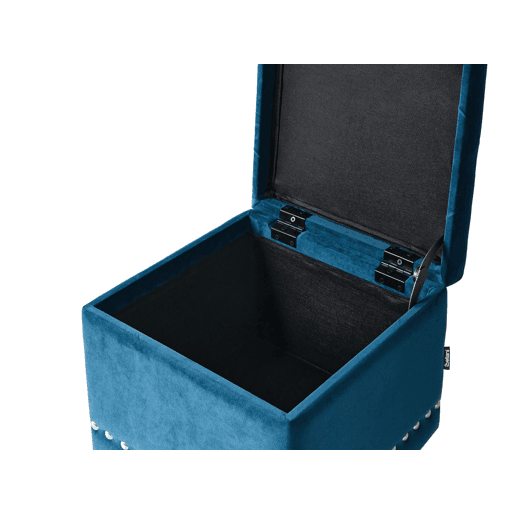 Pufe com arrumação LORETTO Veludo Azul escuro 37 cm 37 cm 40 cm Pufe com arrumação LORETTO Veludo Azul escuro 37 cm 37 cm 40 cm