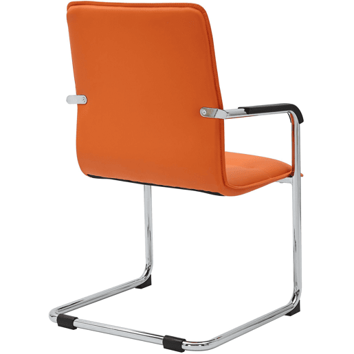 Conjunto de 2 cadeiras de conferência Assento ergonómico de Seattle com apoios para os braços e base metálica robusta Cor Laranja