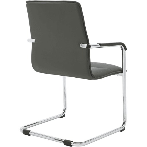 Conjunto de 2 cadeiras de conferência Assento ergonómico de Seattle com apoios para os braços e base metálica robusta Cor Cinzento