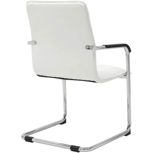 Conjunto de 2 cadeiras de conferência Assento ergonómico de Seattle com apoios para os braços e base metálica robusta Cor Branco