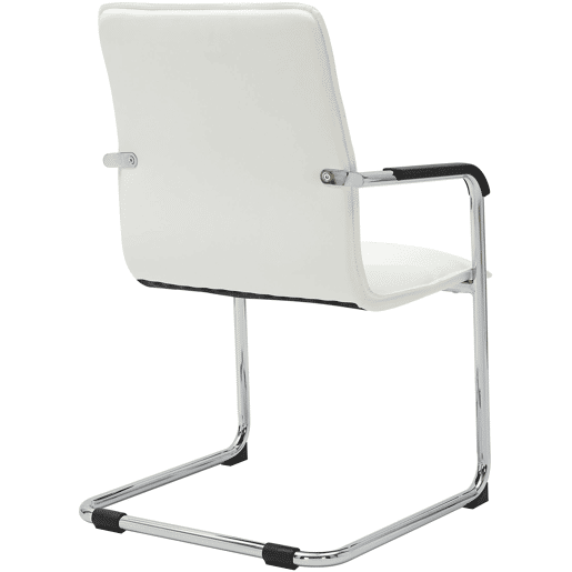 Conjunto de 2 cadeiras de conferência Assento ergonómico de Seattle com apoios para os braços e base metálica robusta Cor Branco