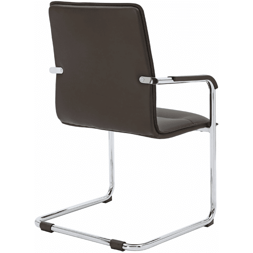 Conjunto de 2 cadeiras de conferência Assento ergonómico de Seattle com apoios para os braços e base metálica robusta Cor Castanho