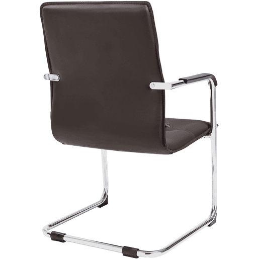 Conjunto de 2 cadeiras de conferência Assento ergonómico de Seattle com apoios para os braços e base metálica robusta Cor Castanho