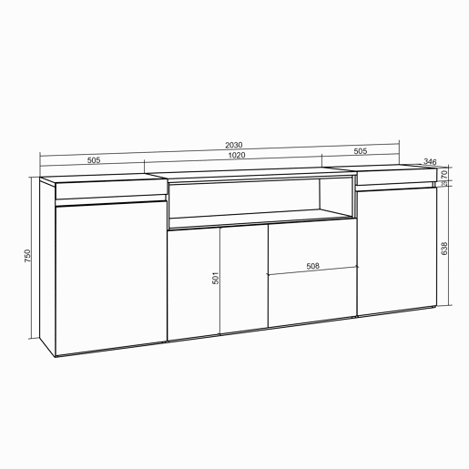 Aparador sala de jantar, Sala, Cozinha, Entrada, TV, 200x35x75cm, 4 Portas, Lareira eléctrica, Estilo moderno, Branco e preto Aparador sala de jantar, Sala, Cozinha, Entrada, TV, 200x35x75cm, 4 Portas, Lareira eléctrica, Estilo moderno, Branco e preto