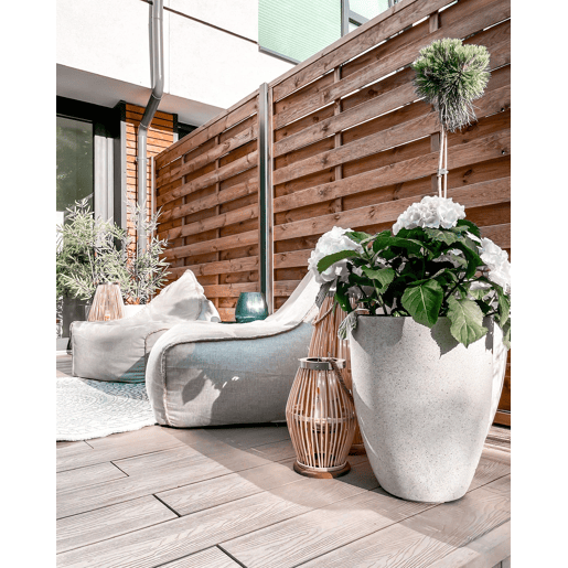 Conjunto de 2 vasos para plantas CROTON 35 cm Branco creme