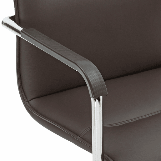 Cadeira para visitantes Seattle com assento ergonómico e apoios para os braços 56x60x92cm Cor Marrom