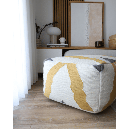 Pufe ZEUGMA Lã Creme 56 cm 56 cm 32 cm