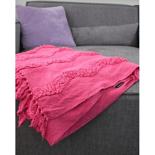 Manta KHARI Algodão 125 x 150 cm Rosa