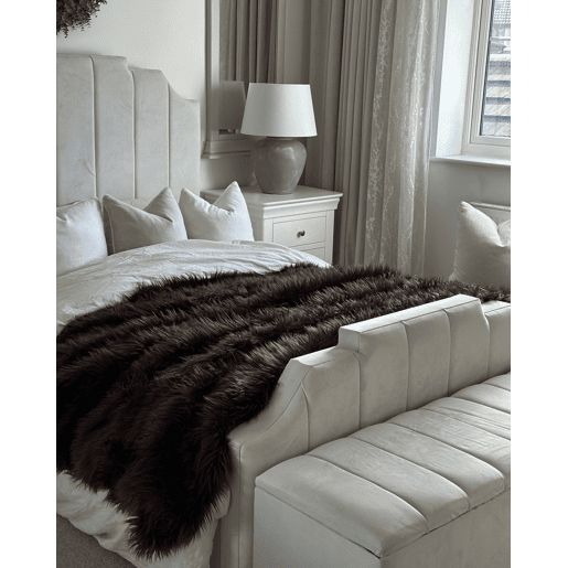 Colcha DELICE Tecido 200 x 220 cm Castanho