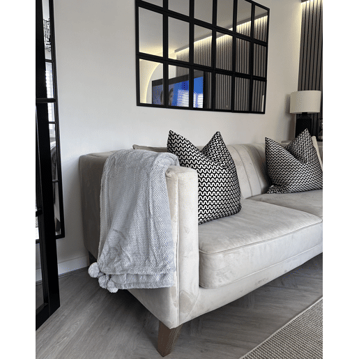 Manta SAITLER 200 x 220 cm Cinzento claro