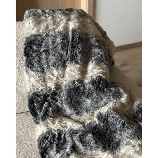 Manta TAZA Tecido 180 x 220 cm Cinzento