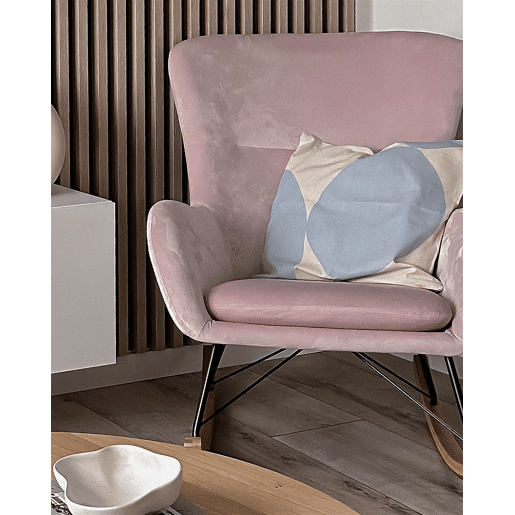 Poltrona de Baloiço ELLAN Veludo Rosa