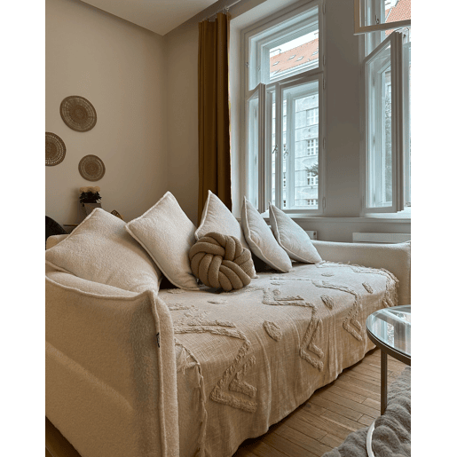 Manta FATEHPUR Algodão 130 x 180 cm Creme