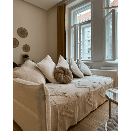 Manta FATEHPUR Algodão 130 x 180 cm Creme